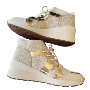 Michael Kors White Markie Wedge Heel Bootie Sneakers Size 9 thumbnail 7