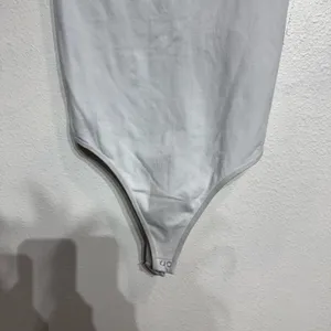 Free People Intimately White Scoop Neck Bodysuit Sz M thumbnail 4