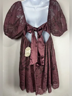 Altar’d State Vivika Lace Babydoll Mini Dress Size Small thumbnail 7
