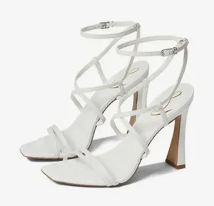 New Sam Edelman Lela strappy white high heels size 9.5 thumbnail 1