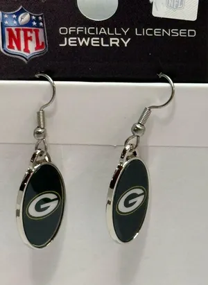 Green Bay Packers Earrings Officially Licensed NFL WinCraft Dangle NWT thumbnail 1
