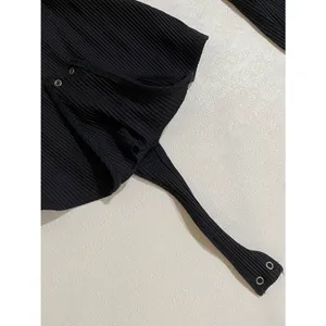 Abercrombie Ribbed Bodysuit Black XS Long Sleeve Scoop Neck thumbnail 7