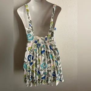 Free People Boho Floral Lattice Lovers Slip Mini Dress White L thumbnail 4