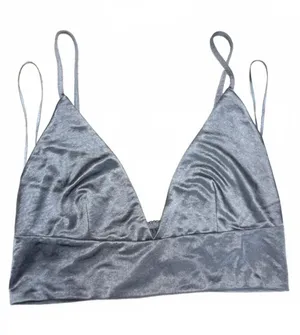 Zara Silver-Grey Strappy bralette top Size L NWT Y2K thumbnail 1