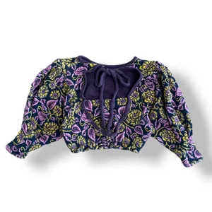 Free People No Ordinary Black Floral Reversible Top‎ Womens Size S Purple Black thumbnail 7