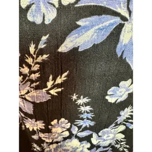 Free People Jaymes Black Blue Floral Smocked Maxi Dress Long Puff Sleeve XS thumbnail 3