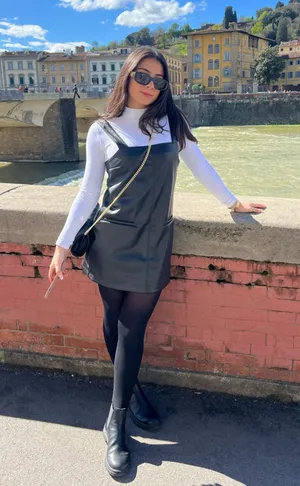 Black faux leather Abercrombie dress thumbnail 1