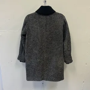 Vince Shawl Collar Asymmetrical Zip Wool Blend Lambskin‎ Trim Tweed Ines Coat XS thumbnail 5