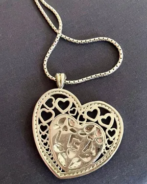 Stainless steel Enamel Heart Shaped Necklace and Earrings Set. thumbnail 3
