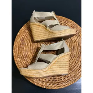 Michael Michael Kors Gold‎ Espadrille Wedge Sandals Front Zip Womens 7M PW13K thumbnail 10