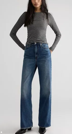 Levi’s Ribcage Wide Leg Jeans in Polar Perimeter thumbnail 1
