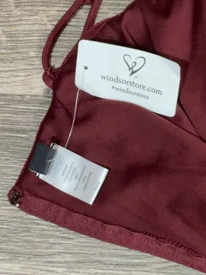 Windsor Burgundy Ruched Mesh Bodycon Midi Dress NWT XS Wine Red Cocktail Party thumbnail 5