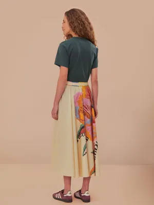NWT Farm Rio beige lucy floral maxi skirt Sz Medium thumbnail 4