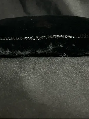 Walborg Handmade Black Beaded Velvet Foldover Clutch thumbnail 7