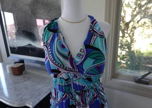 Halter swirl print maxi sun dress thumbnail 2