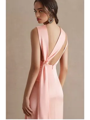 Significant Other Lana Maxi Dress in Parfait Pink, Size 4, Elegant Satin Evening thumbnail 2