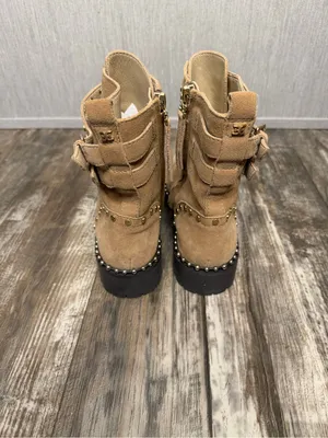 Sam Edelman Taupe Suede Studded Lace-Up Ankle Boots Size 8.5 thumbnail 11