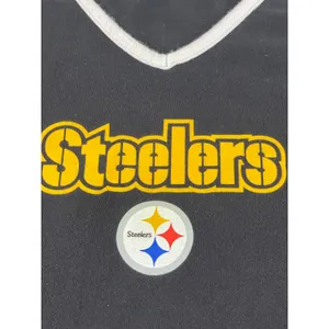 NFL Team Apparel Steelers Black Cotton Tee Shirt Womens Size L thumbnail 2