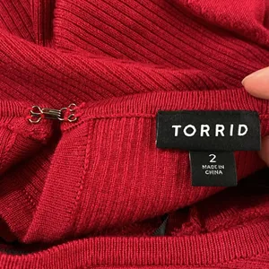 Torrid Mini Sweater Skater Dress in red size 2X thumbnail 11