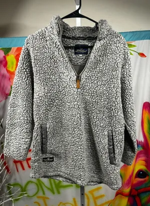 P285. Simply Southern Gray Sherpa 1/4 Zip-Up Pullover thumbnail 1