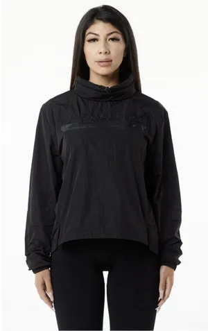 ALPHALETE Women’s Endure Performance Pullover Black Small Athletic Gym Jacket thumbnail 1