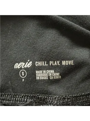Aerie Chill Play Move Black Leggings Side Slits Small thumbnail 3