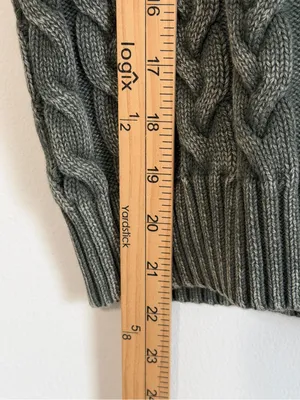 NEW Faherty Sunwashed Sweater Vest Size Large Green Cable Knit NWOT thumbnail 7