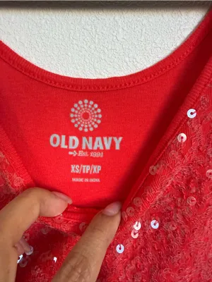 Vintage Old Navy Red Sequin Long Tank Top | Size XS thumbnail 3