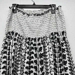 L8teR Strapless Smocked Babydoll Top Womens 2X Casual Dark Floral Boho Festival thumbnail 6
