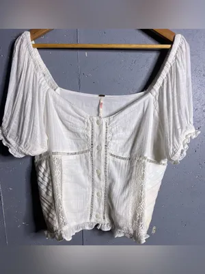 Free People Bali Alana Top and Pant Cloud Dancer Combo Set in size XL. thumbnail 11