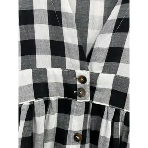 Lulus Checks Out Black‎ White Gingham Button Front Midi Dress Small thumbnail 8