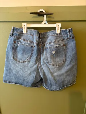 Maurice’s Denim Distressed High-Rise Shorts thumbnail 3