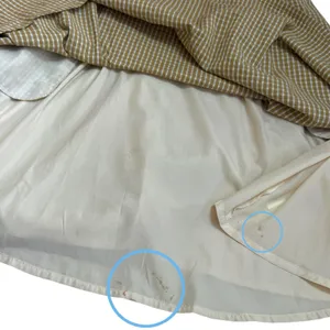mo:vint Yellow Grey‎ Checkered Square Neck Midi Dress Summer Cottagecore L thumbnail 12