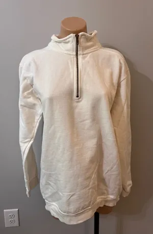 Comfort Colors White Quartet Zip Pullover Sweatshirt Small thumbnail 1