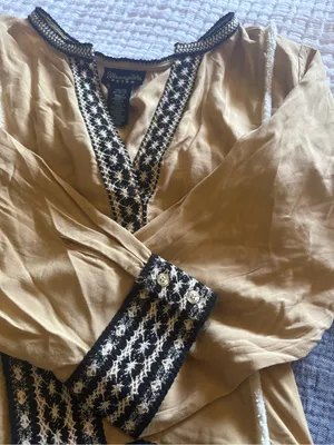 Wrangler Retro tan boho long sleeve mini dress size M thumbnail 3