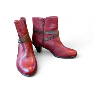 Rockport Cobb Hill Women’s Leather Ankle Boots – Size 7M | Wine/Burgundy thumbnail 8