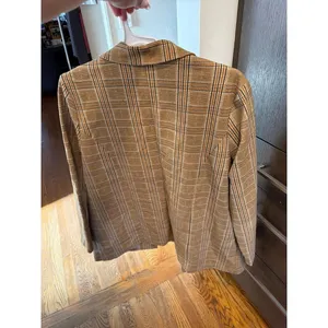 Liverpool Los Angeles women's blazer dijon gold and brown plaid knit 1XL thumbnail 3