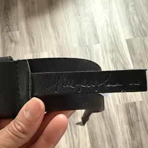 Free People Black Leather Belt with Silver Buckle M/L thumbnail 2