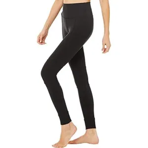 Alo Yoga Avenue High Waist Moto Ribbed‎ Leggings Black Small W5541R thumbnail 3