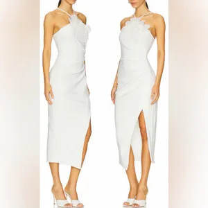NEW Elliatt Janelle 3d Flower white halter Midi Dress sz XXS thumbnail 5