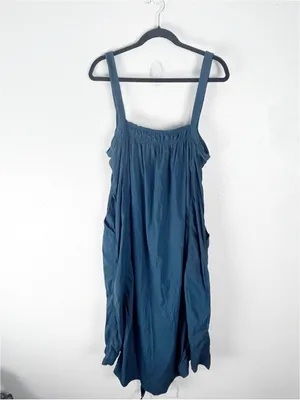 ANTHROPOLOGIE DAILY PRACTICE Keeseville Sleeveless Smocked Dress Large Boho thumbnail 2