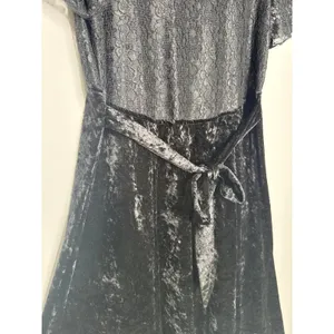 Vintage 1990s Ms. Choice Black Lace & Velvet Maxi Dress Made in USA large thumbnail 14