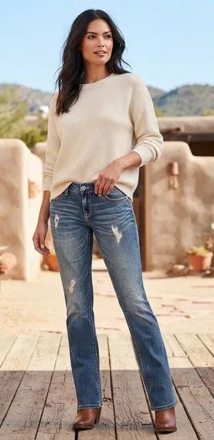 Miss Me Signature Women's Flare Jeans Size 29 Distressed Blue Denim Low Rise thumbnail 1