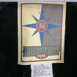 Vintage Middlebrook adult‎ black leather zip jacket padded shoulders — small thumbnail 4