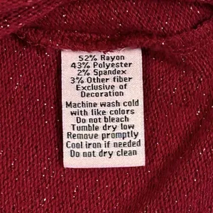 Juicy Couture Ruched Sleeve Red Sparkle Relaxed‎ Sweater Top Women’s Small thumbnail 5