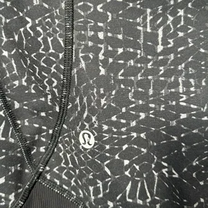 Lululemon Daily Practice Jacket Womens 4 Black Gray Print Hooded Full Zip‎ thumbnail 8