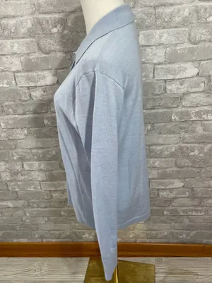 J. Crew Pale Blue Merino Wool Polo Sweater thumbnail 2