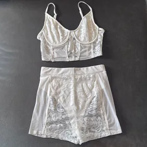 White Lace Women's 2 Piece Sexy Bodycon Set **Size L fits like a MEDIUM NWOT thumbnail 5