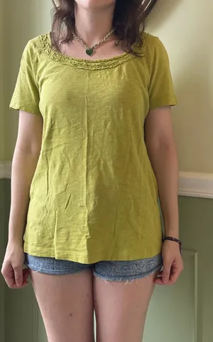 Target Y2K green ruffle short sleeve top thumbnail 1