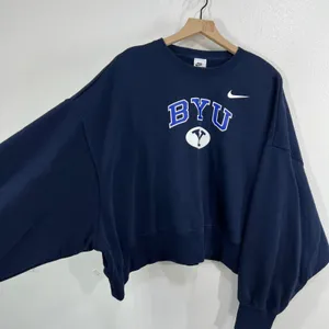 Nike Phoenix Fleece BYU Cougars Womens XL Oversized Cropped Crewneck Gameday thumbnail 5